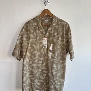 Leaf Print Short Sleeve Shirt